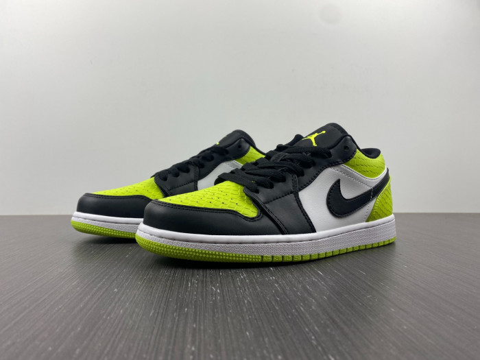 air jordan 1 low "vivid green snakeskin'' dx4446-301