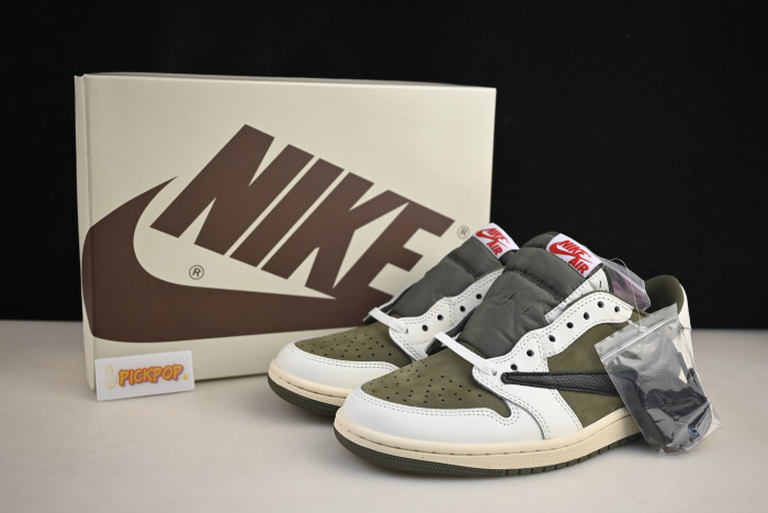 travis scott x air jordan 1 low og “medium olive” dm7866-200