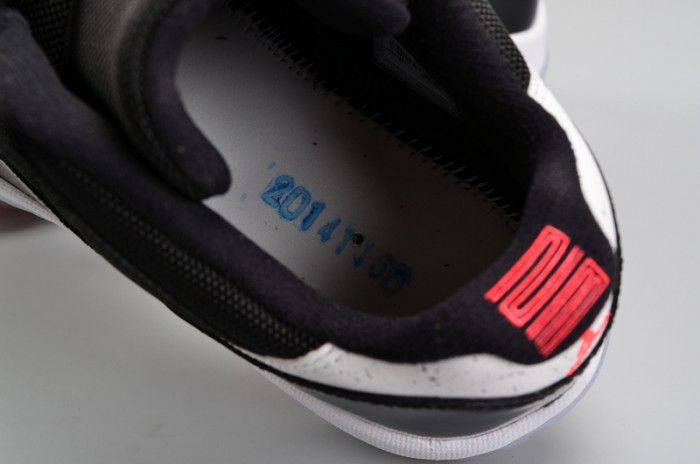 air jordan 11 retro low "infrared 23" black mens 528895-023