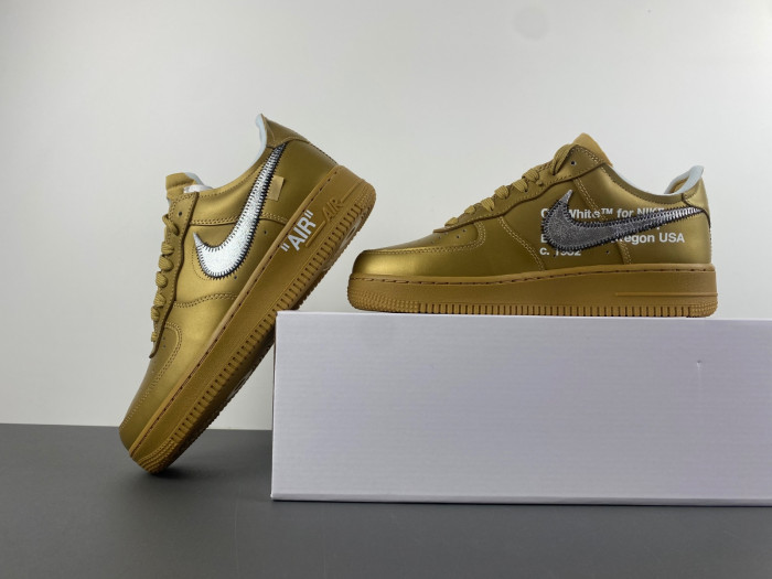 nike off-w x air force 1 low gold ao4297-800