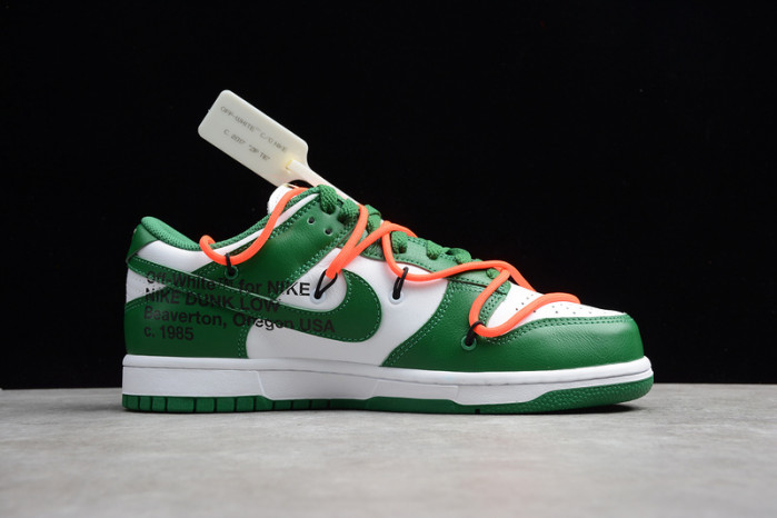 off-w x nike dunk low pine green ct0856-100
