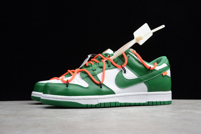 off-w x nike dunk low pine green ct0856-100