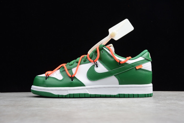 off-w x nike dunk low pine green ct0856-100