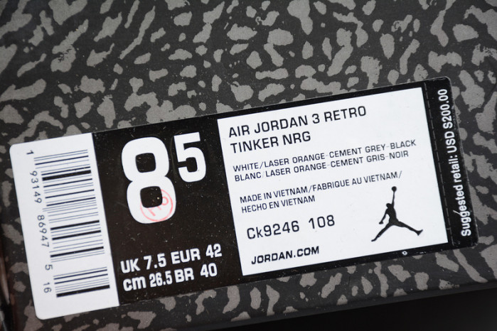 air jordan 3 laser orange wmns ck9246-108