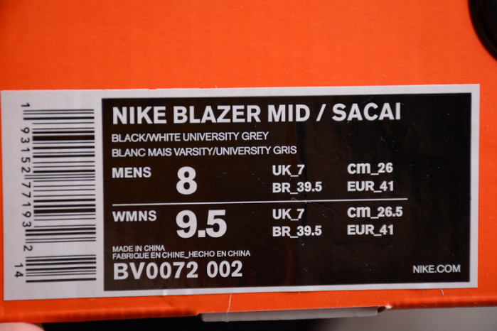 sacai x blazer mid black grey bv0072-002