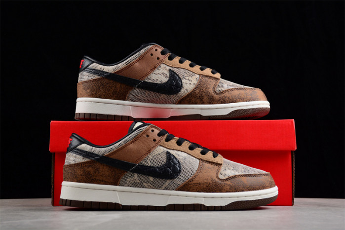 nike dunk low premium co.jp brown snakeskin fj5434-120