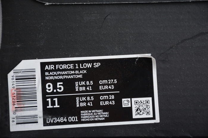 nike air force 1 low sp ambush black dv3464-001