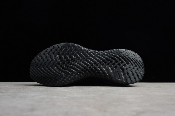 nike epic react flyknit black racer blue aq0067-004