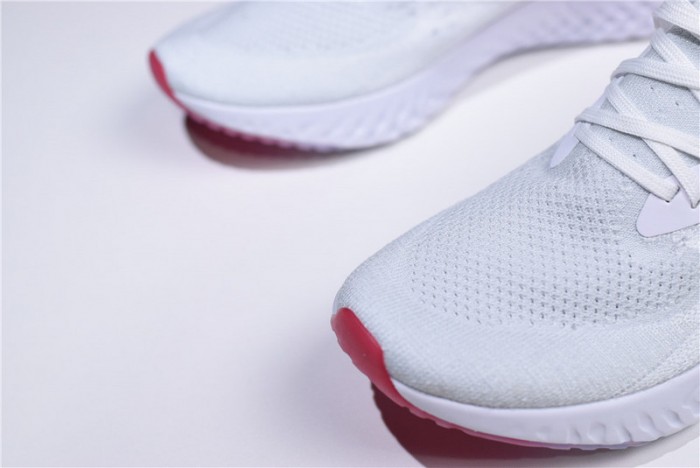 nike epic react flyknit white red aq0067 800
