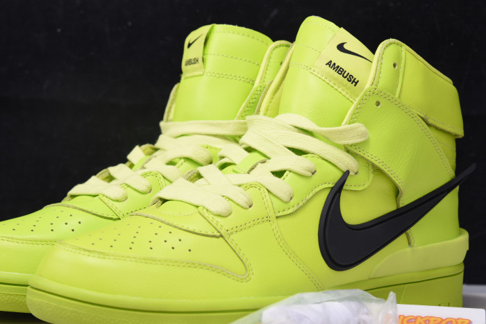 nike dunk high ambush flash lime cu7544-300