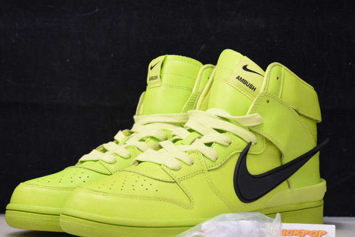 nike dunk high ambush flash lime cu7544-300