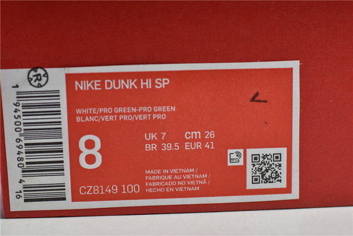 nike dunk high spartan green cz8149-100