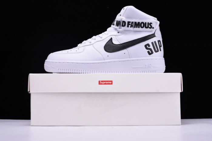 nike S*p*e air force 1 one high white world famous 698696-100