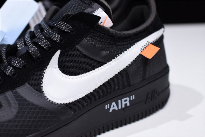 ow nike air force 1 low black ao4606-001