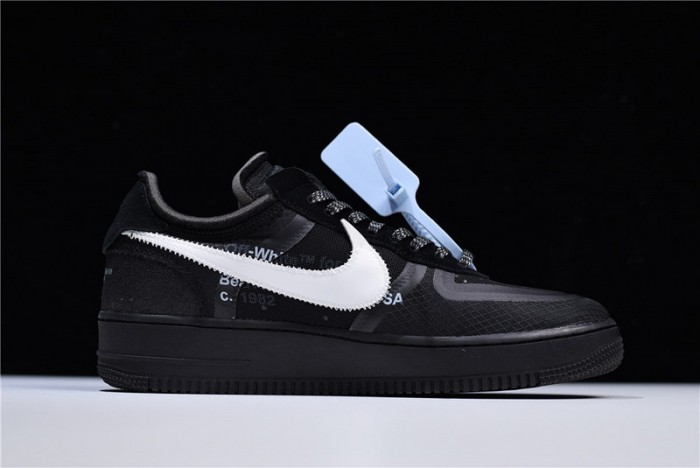 ow nike air force 1 low black ao4606-001