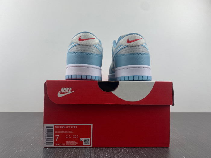Nike Dunk Low Retro Fleece Swoosh Worn Blue FB1871-011