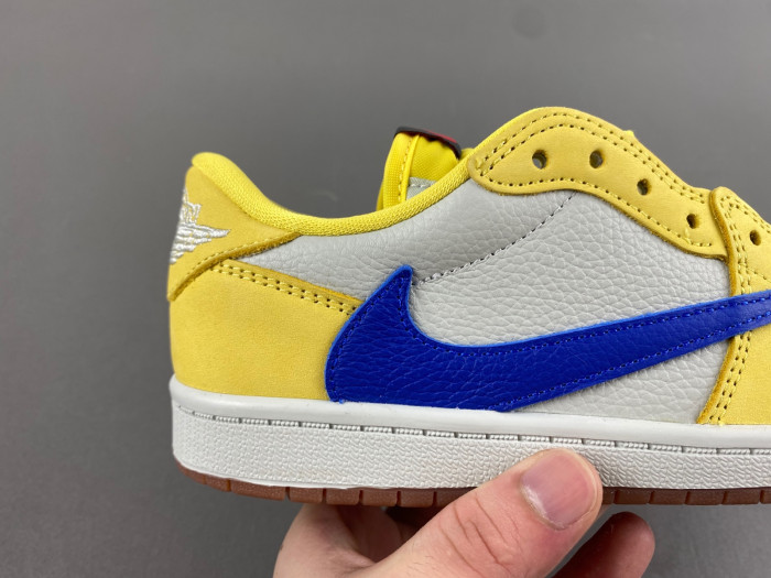 TRAVIS SCOTT X AIR JORDAN 1 LOW Canary KIDS DZ4137 700